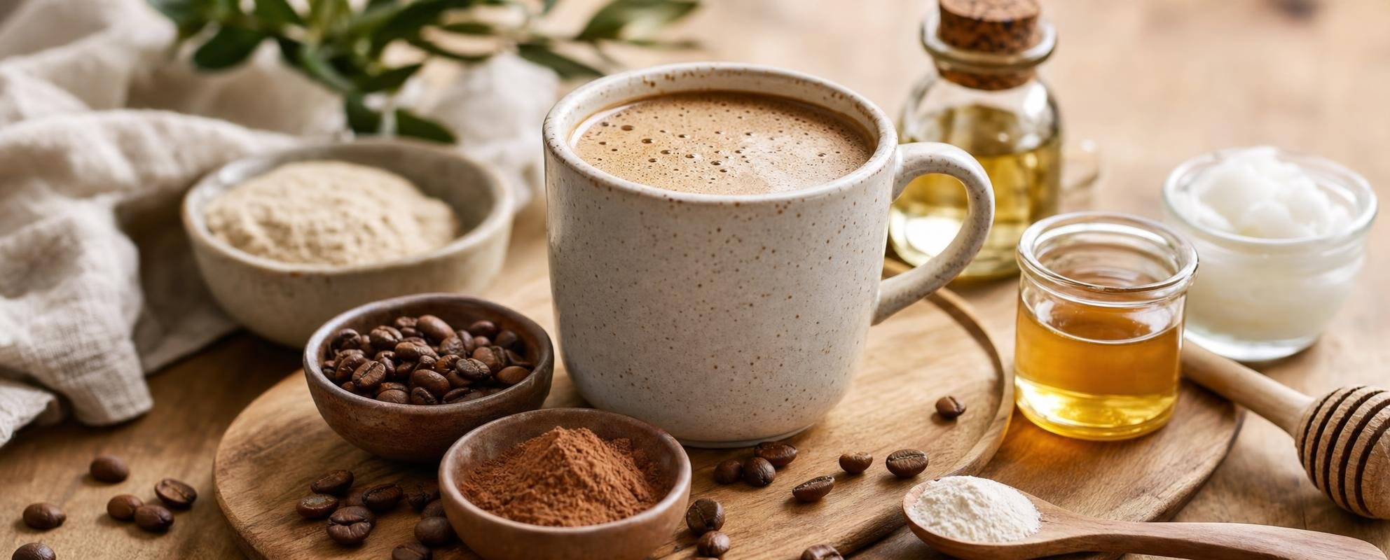 Kaffee richtig aufwerten: Kakao, Kollagen, L-Theanin, Honig und MCT-Öl sinnvoll kombinieren