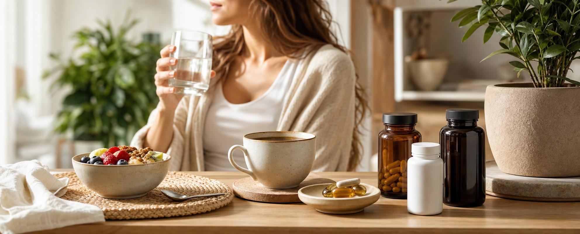 Gesunde Morgenroutine: Wasser, Frühstück, Kaffee und Supplements sinnvoll kombinieren